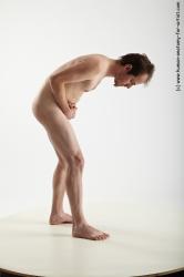 Nude Man White Standing poses - ALL Slim Short Brown Standing poses - simple Realistic